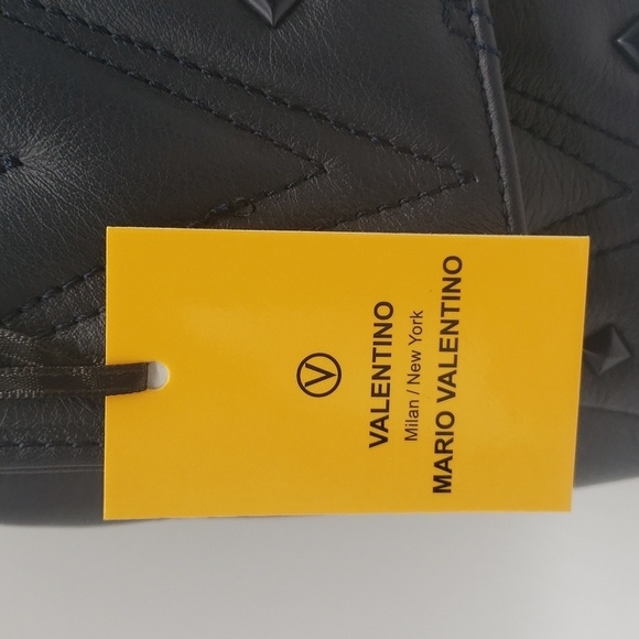 281- Valentino By Mario Valentino Posh Diamond Navy Blue NWT - Picture 8 of 14